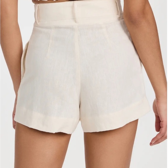 HEVRON 100% Linen Senna Shorts Ivory 4 - Picture 3 of 8